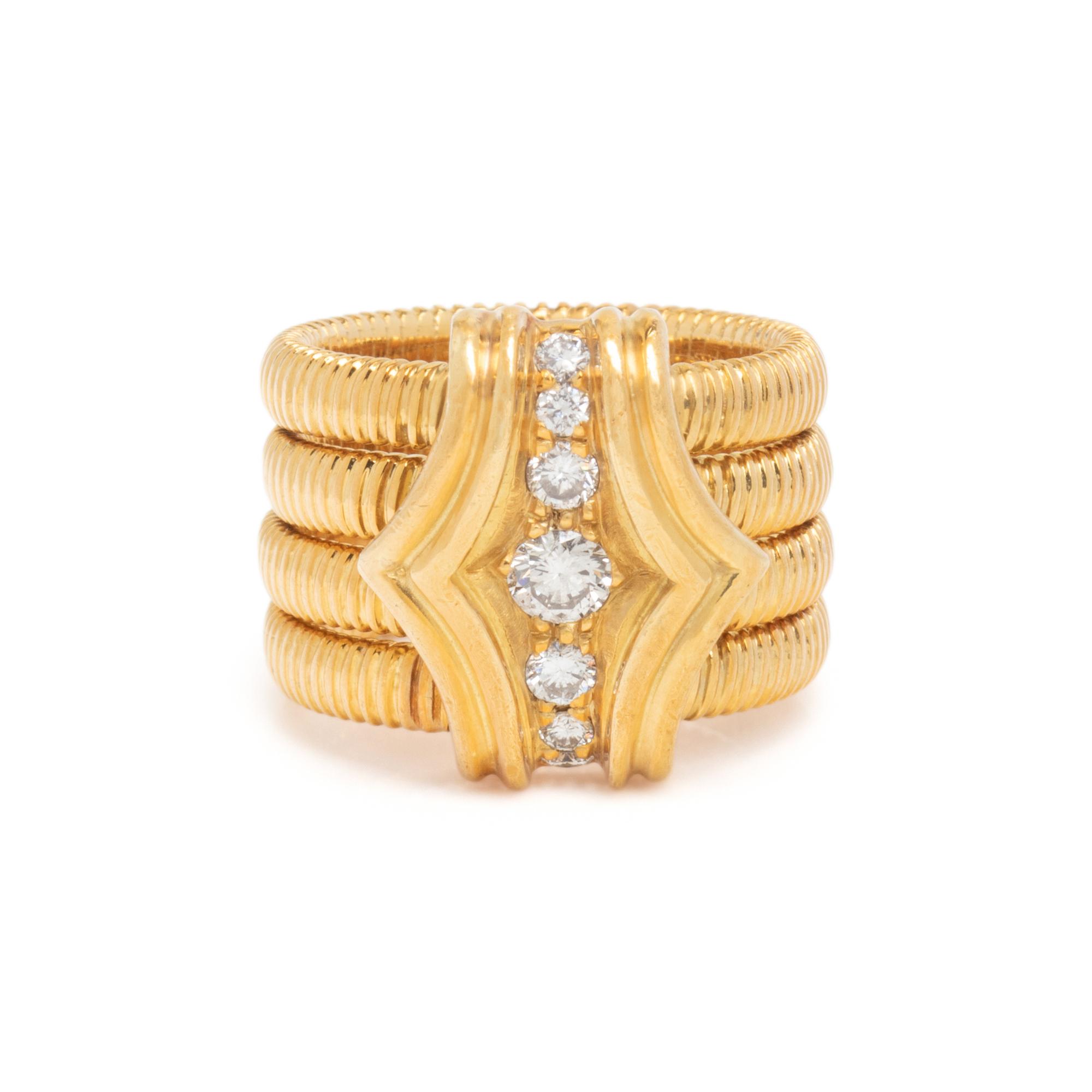 SEIDENGANG, YELLOW GOLD AND DIAMOND HAREM RING
