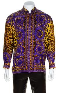 A Gianni Versace Silk Print Shirt, Size 48.