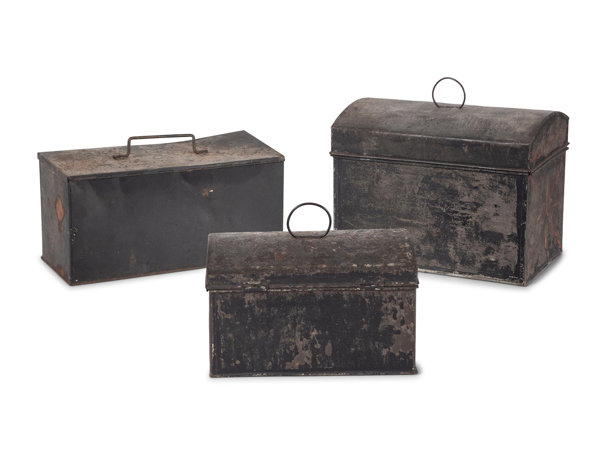Three Toleware Boxes