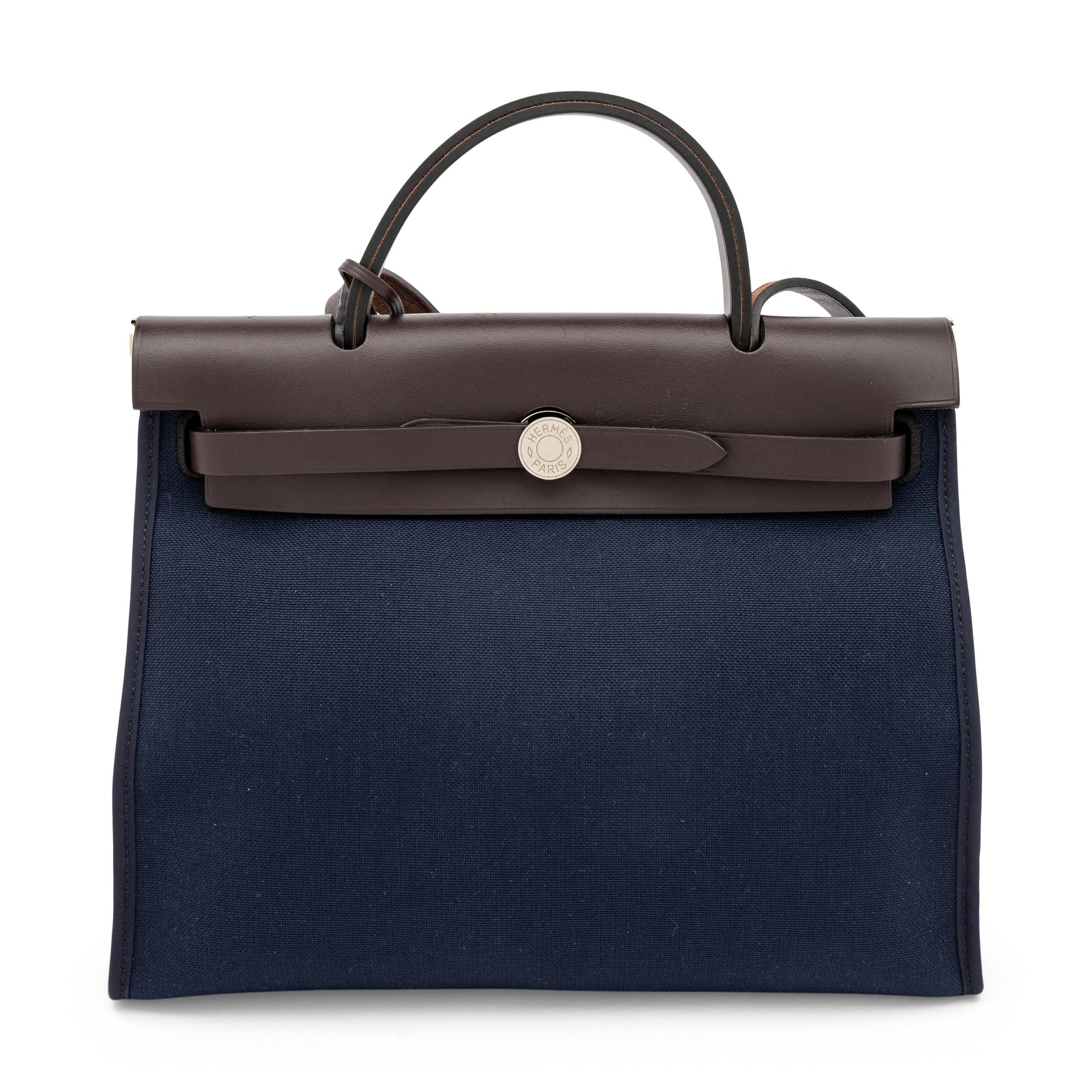 Hermès, Herbag Zip 31 Bag in Leather & Toile