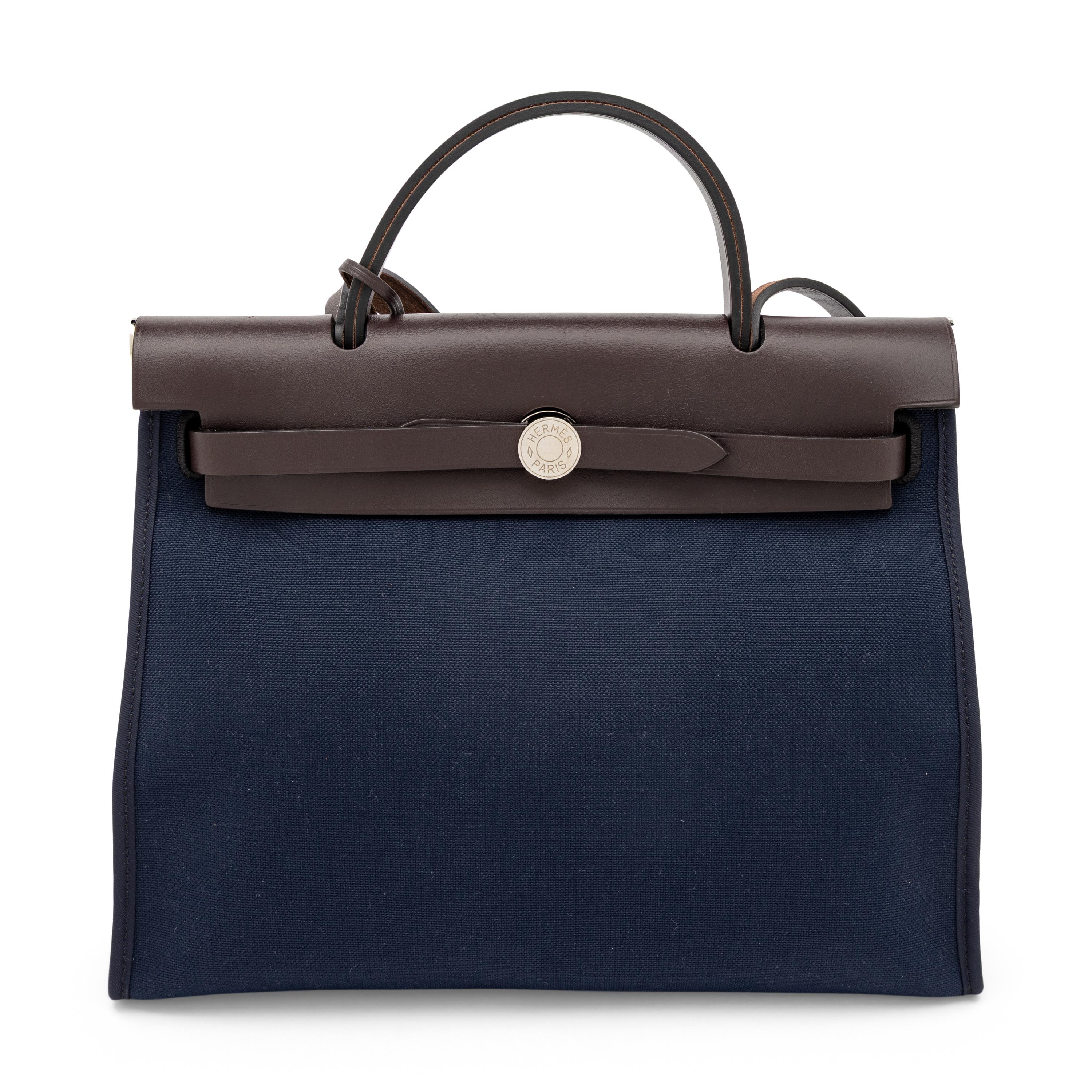 Hermès, Herbag Zip 31 Bag in Leather & Toile