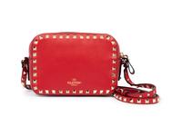 Valentino Red Leather Rockstud Cross Body Camera Bag, 2017