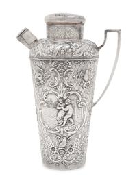 A Repoussé-Decorated Silver-Plate Cocktail Shaker