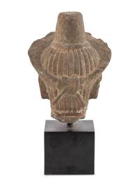 A Khmer Sandstone Head of Bodhisattva