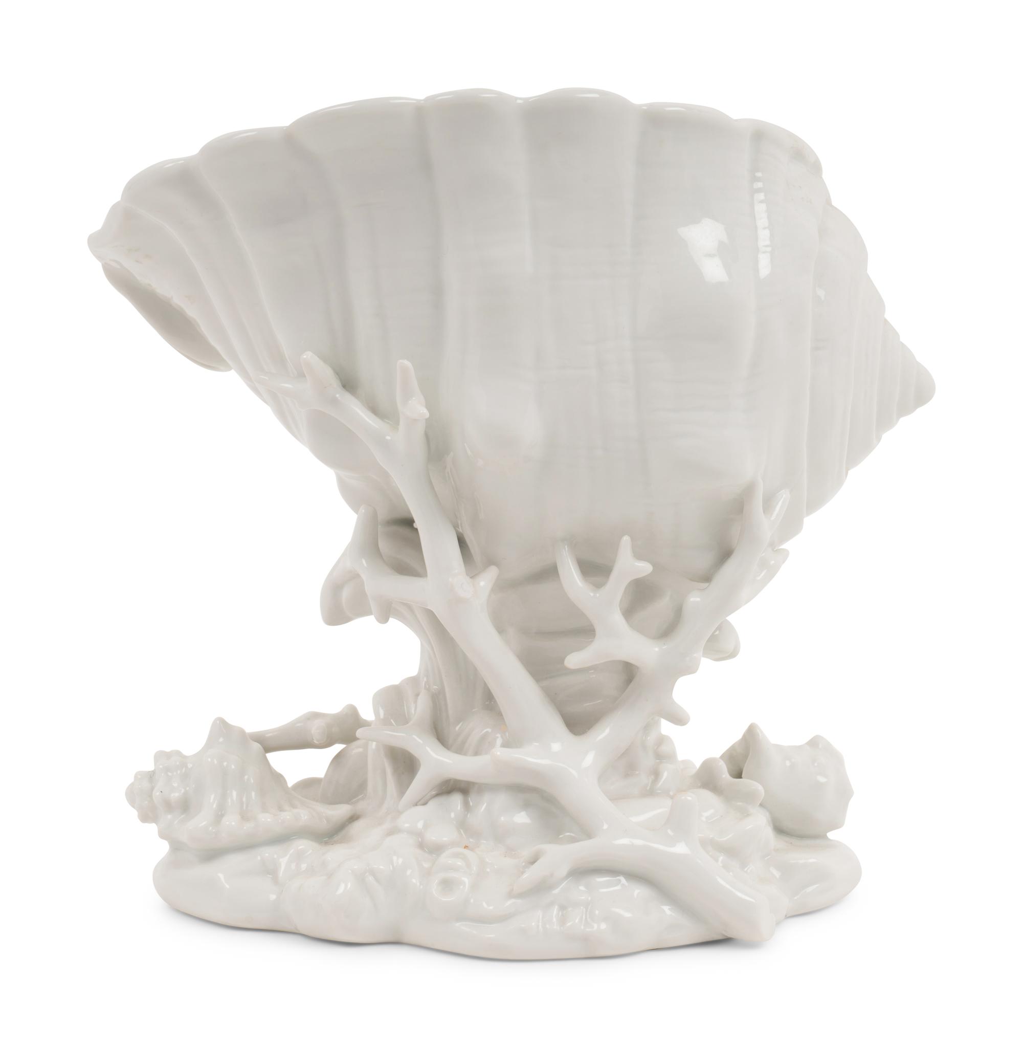 A Ginori Blanc-de-Chine Porcelain Shell Ornament