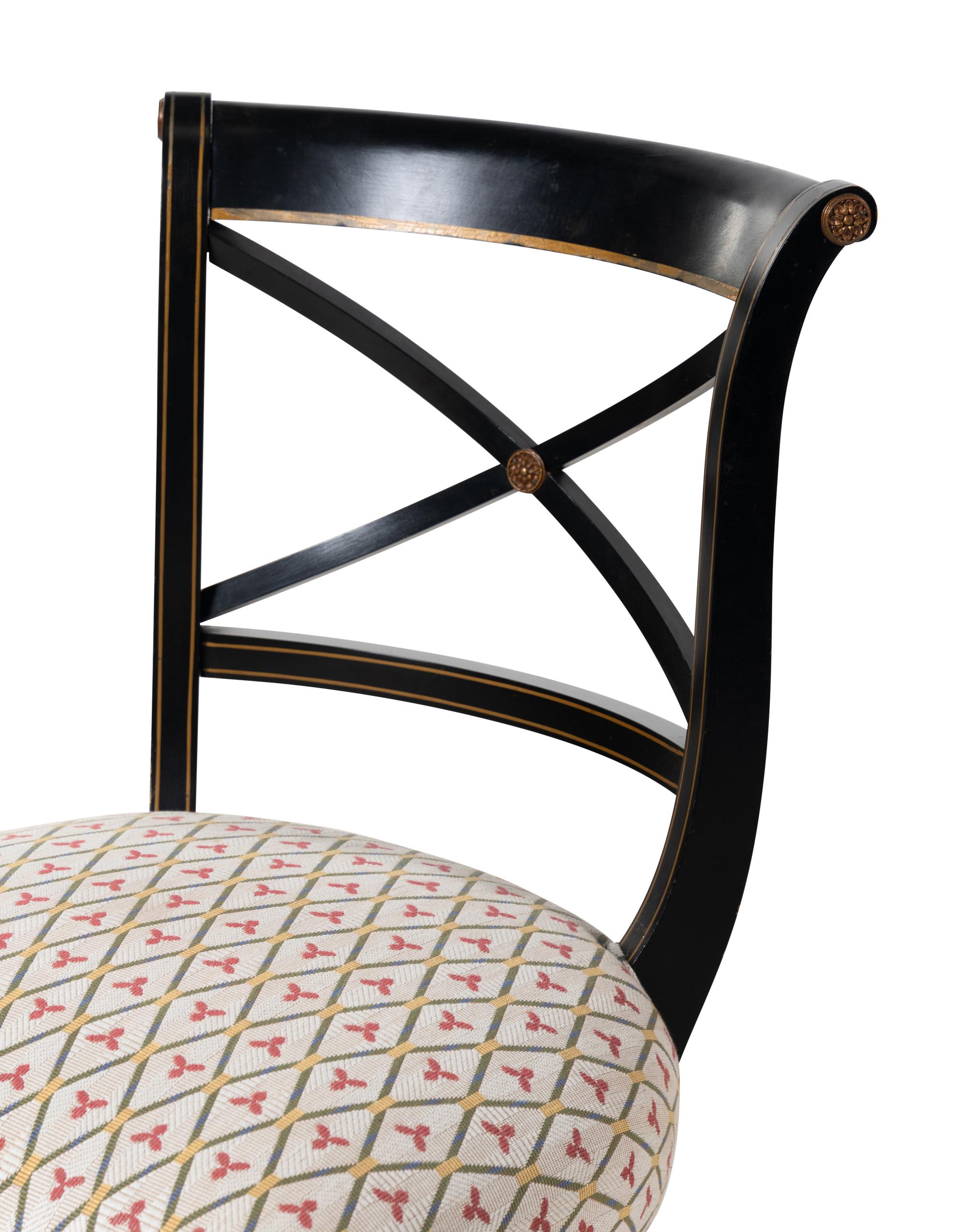 A Set of Six Regency Style Dining Chairs