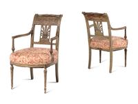 A Pair of Directoire Painted Armchairs