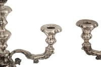 A Pair of Austro-Hungarian Silver Three-Light Candelabra