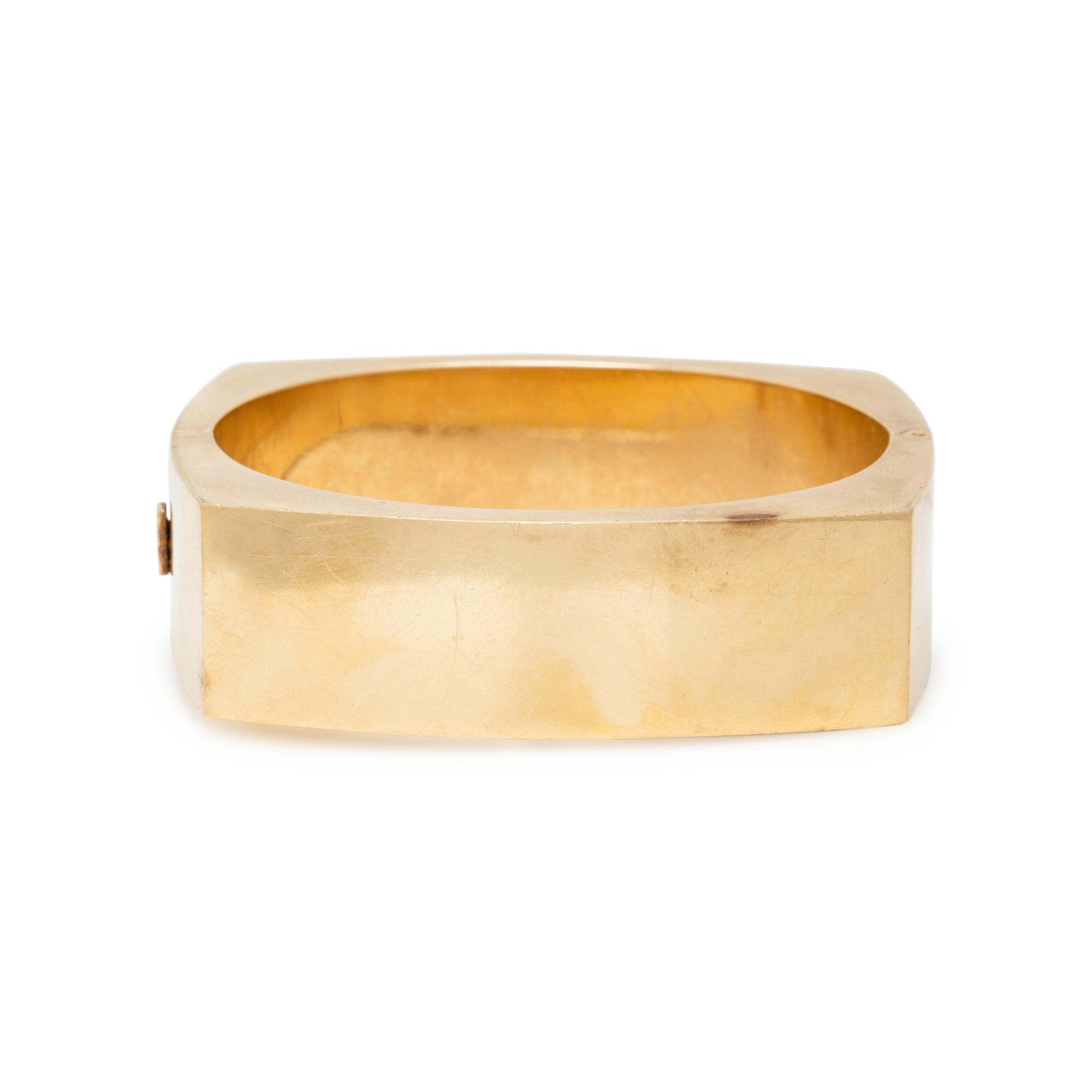 DIAMOND AND YELLOW GOLD 'EVE' BANGLE BRACELET