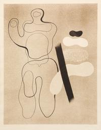 Willi Baumeister, (German, 1889–1955), Linienfigur auf Braun