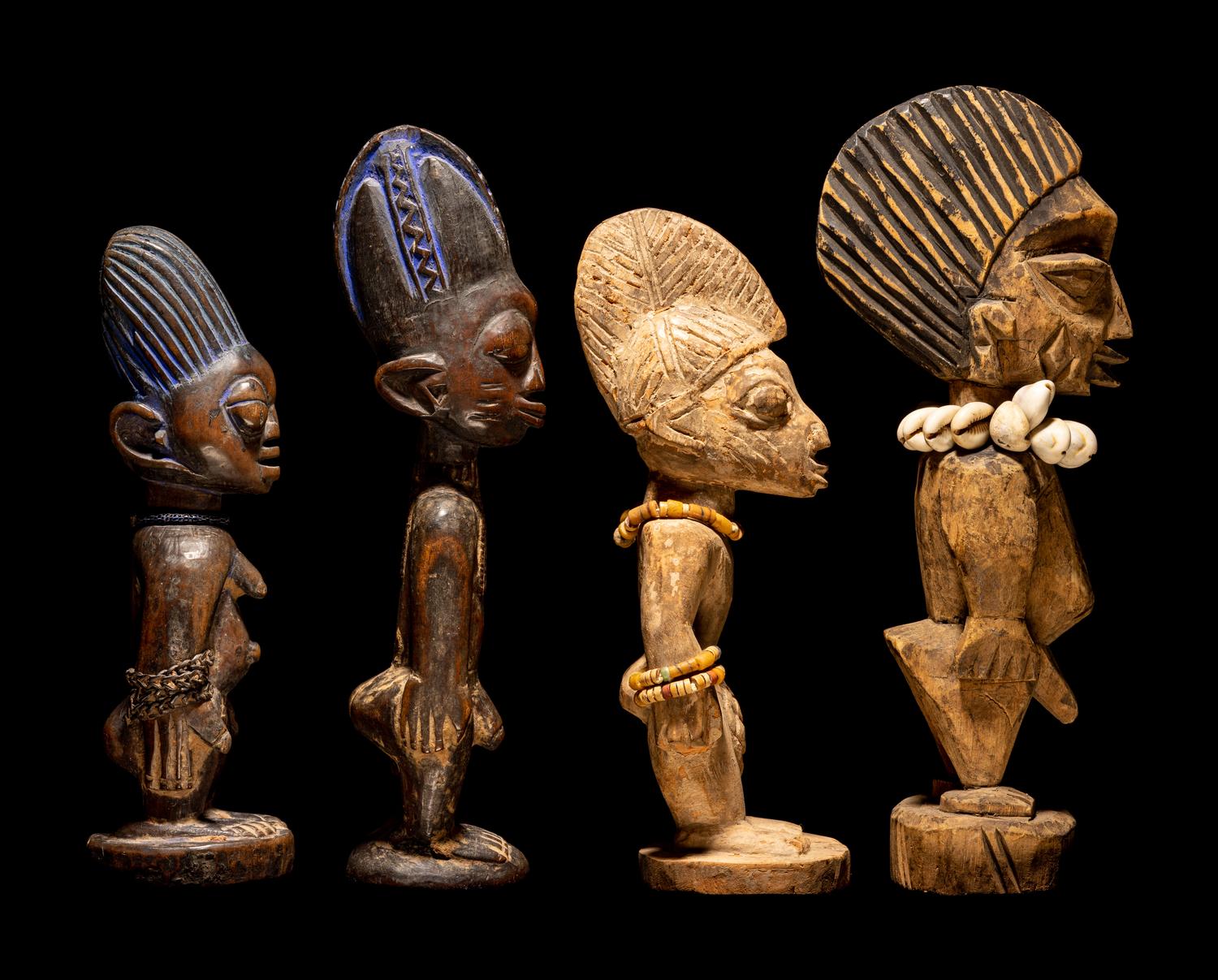 Four Yoruba Wood Figures