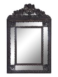 A Dutch Repousséd Brass Mounted Mirror — 19TH CENTURY