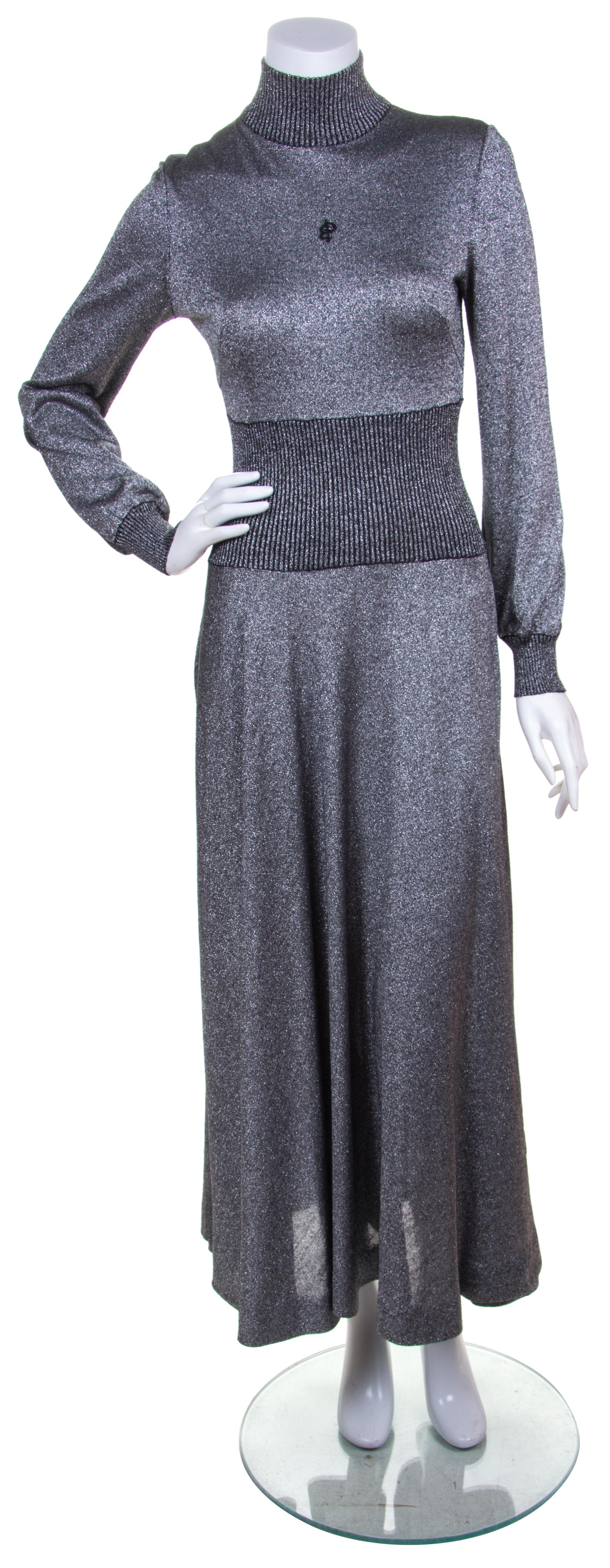 An Emilio Pucci Silver Metallic Dress,