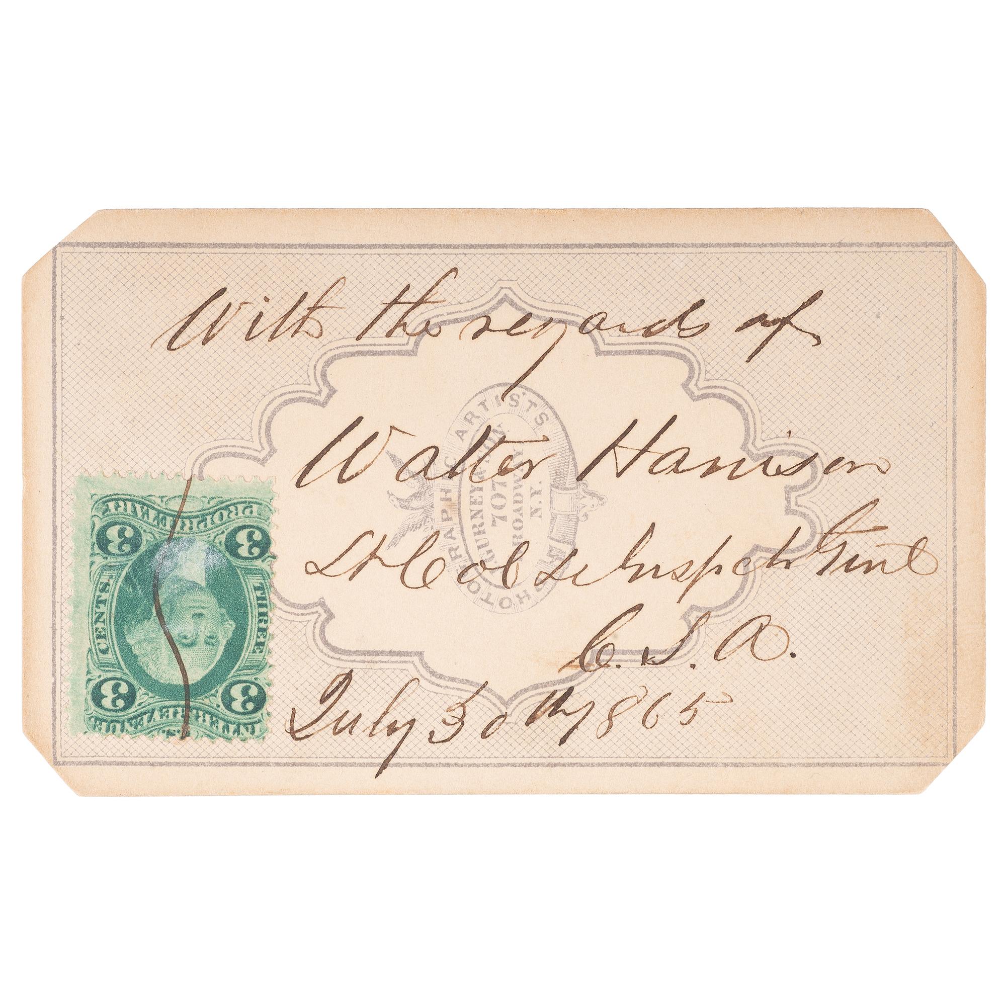 CSA Inspector General Walter Harrison, Autographed CDV