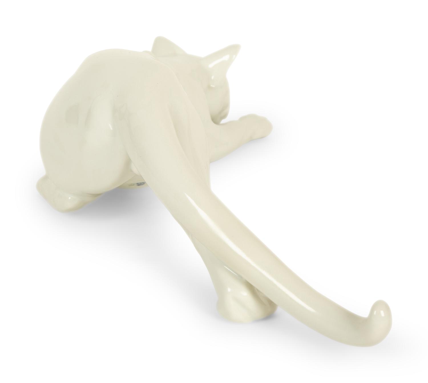 A Royal Copenhagen Porcelain Figure of a Crawling Cat