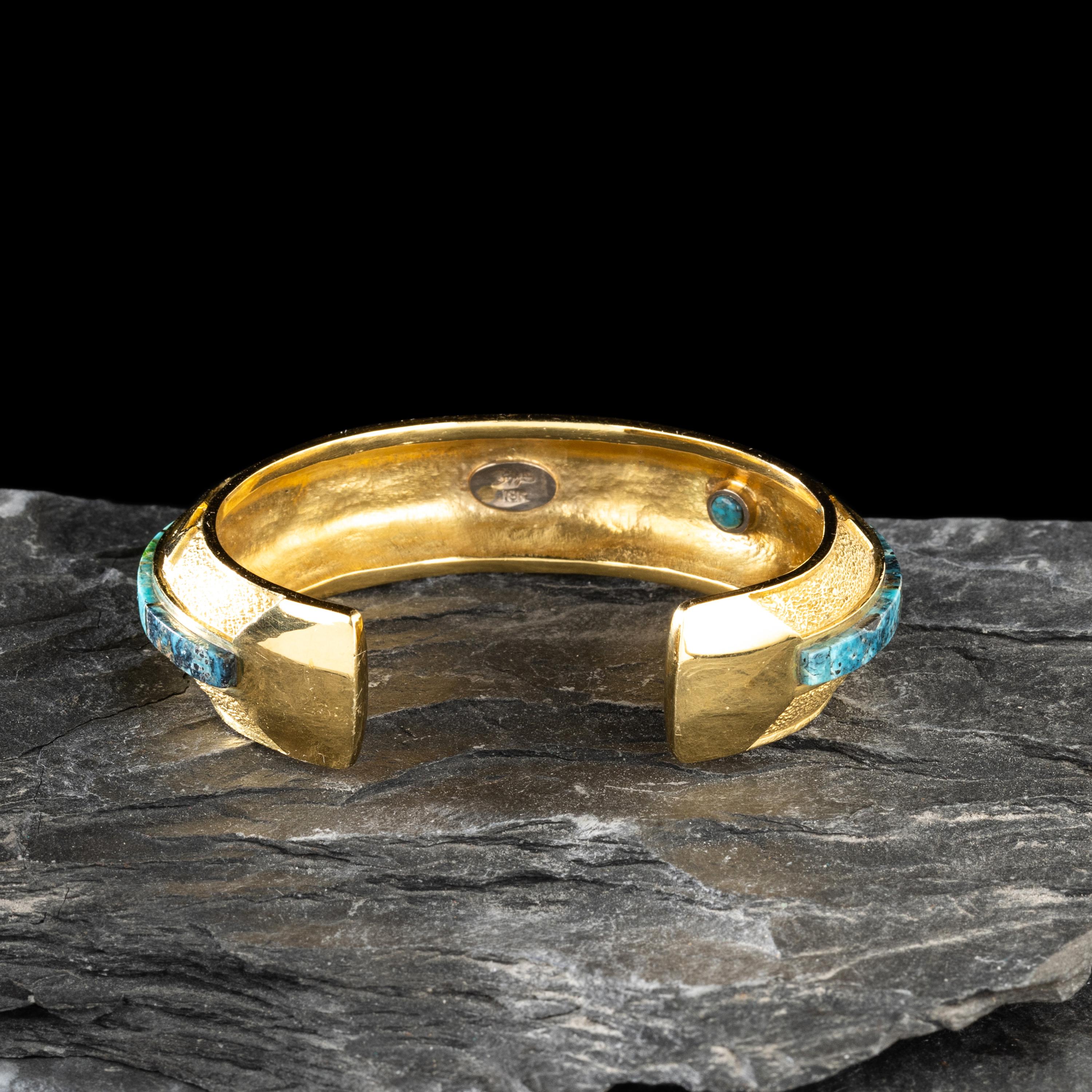 Don Supplee (Hopi, b. 1965) — 18K Gold and Turquoise Cuff Bracelet
