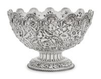An S. Kirk and Son Coin Silver Repousse Centerpiece Bowl