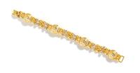 A Gianni Versace Medusa Medallion Link Bracelet, 7" X .5".