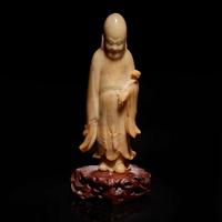 A Chinese carved soapstone figure of Shoulao 壽山石雕羅漢 Qing dynasty ?