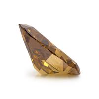 8.40 CARAT PEAR SHAPED TREATED FANCY DEEP BROWN-YELLOW DIAMOND