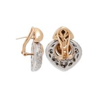 BICOLOR GOLD AND DIAMOND EARCLIPS