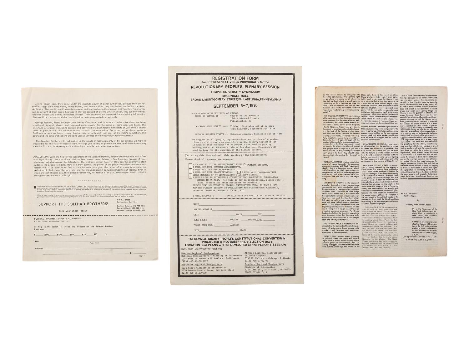 [BLACK PANTHER PARTY]. A group of pamphlets and other ephemera related to the Black Panther Party including a Harlem health clinic flyer.