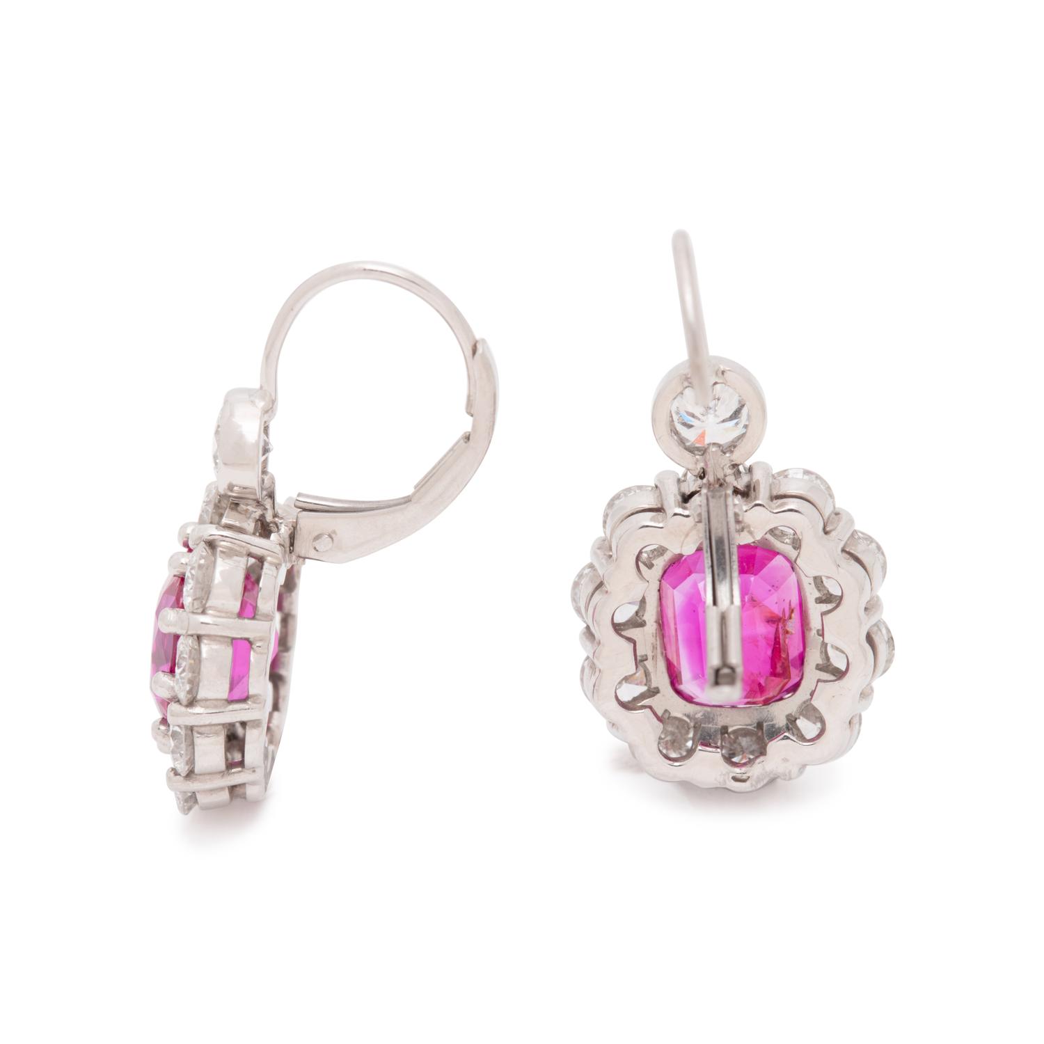 PINK SAPPHIRE AND DIAMOND EARRINGS