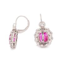 PINK SAPPHIRE AND DIAMOND EARRINGS