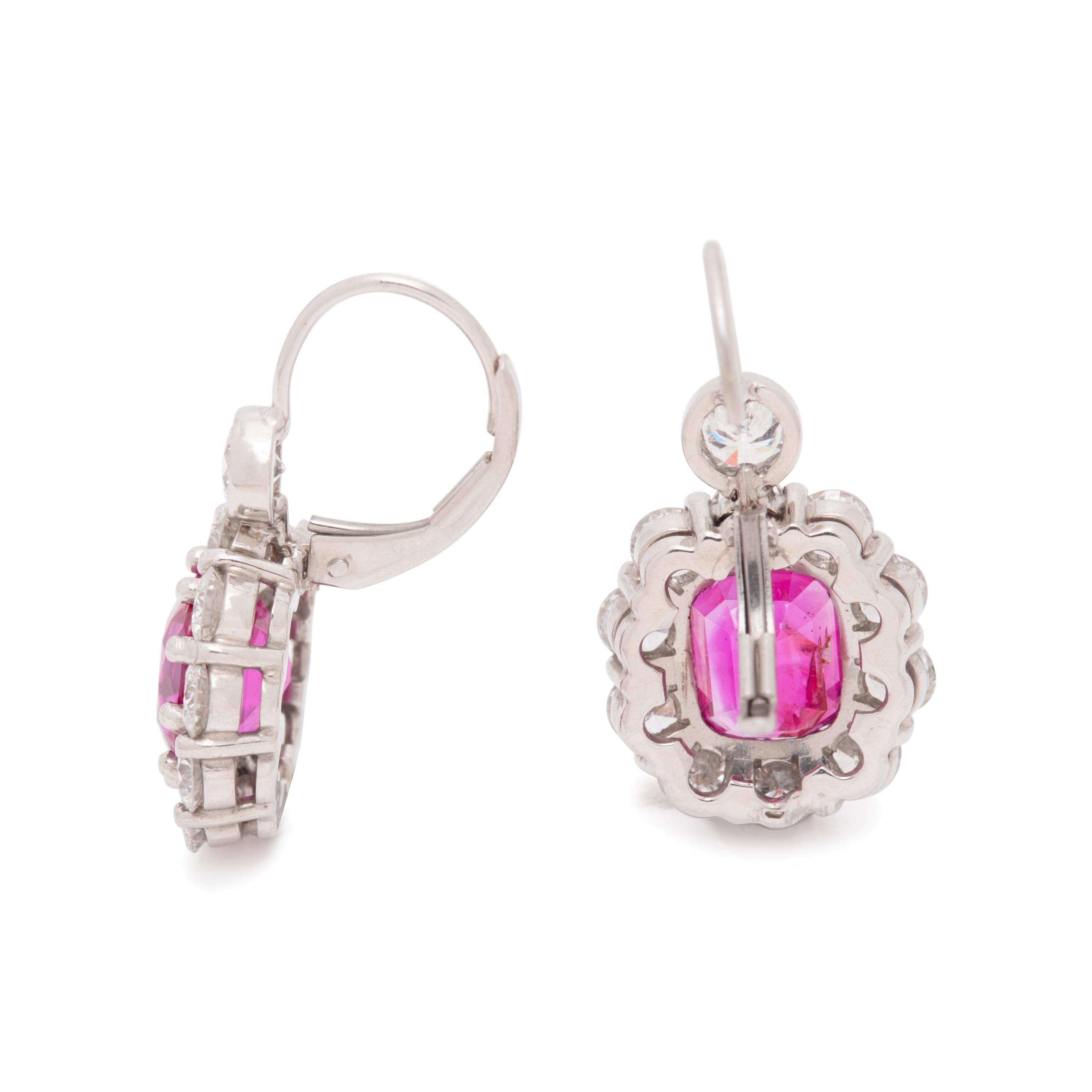 PINK SAPPHIRE AND DIAMOND EARRINGS