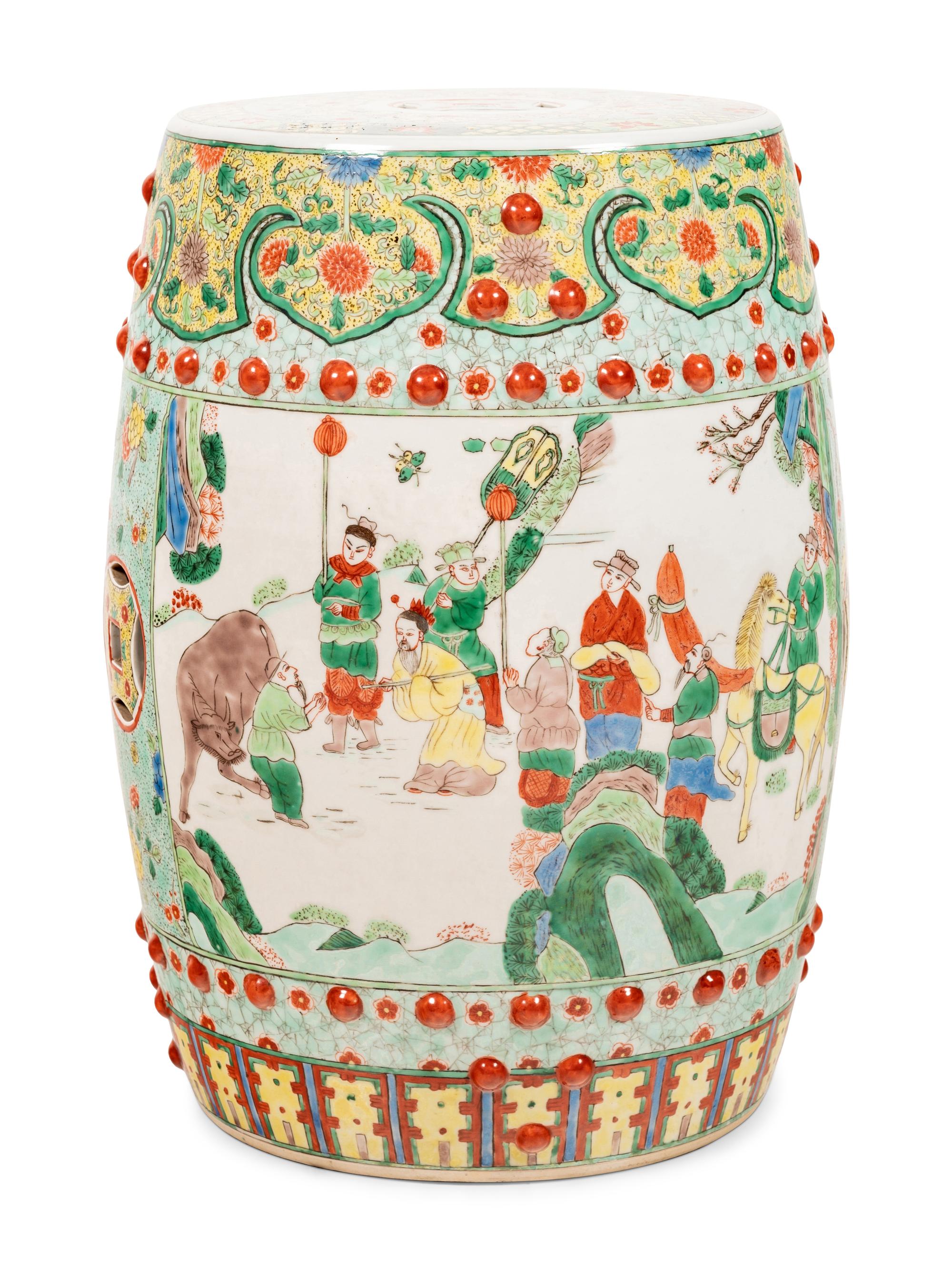 A Chinese Enameled Porcelain Garden Seat