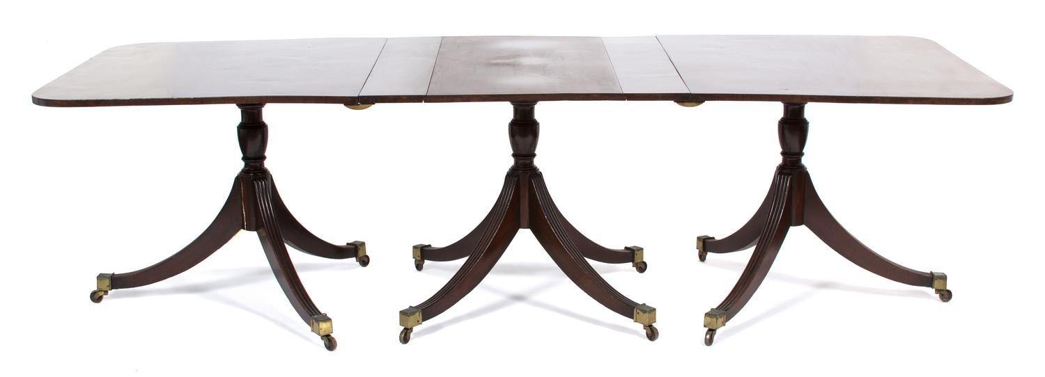 A Regency Style Three Pedestal Dining Table — 20TH CENTURY