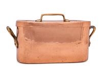 A French Copper Daubière with Brass Handles