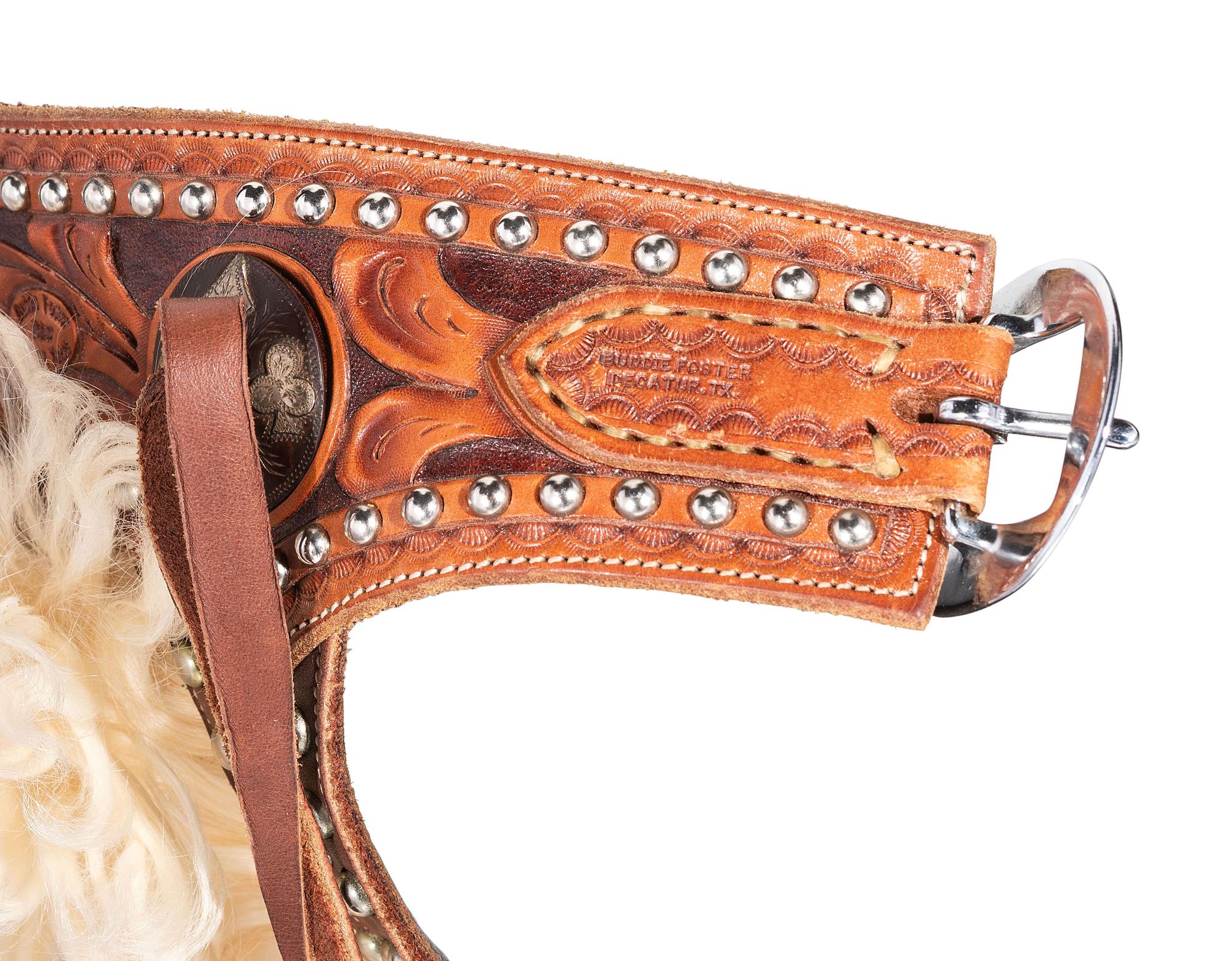 A Pair of Buddie Foster (1956-2006) Card Suit Leather Chaps