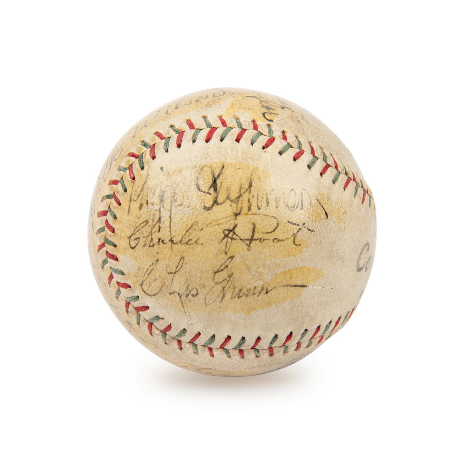 A 1930 Chicago Cubs Team Signed Autograph Baseball with Rogers Hornsby, Hack Wilson, Kiki Cuyler and Gabby Hartnett (Beckett Authentication Services Letter)