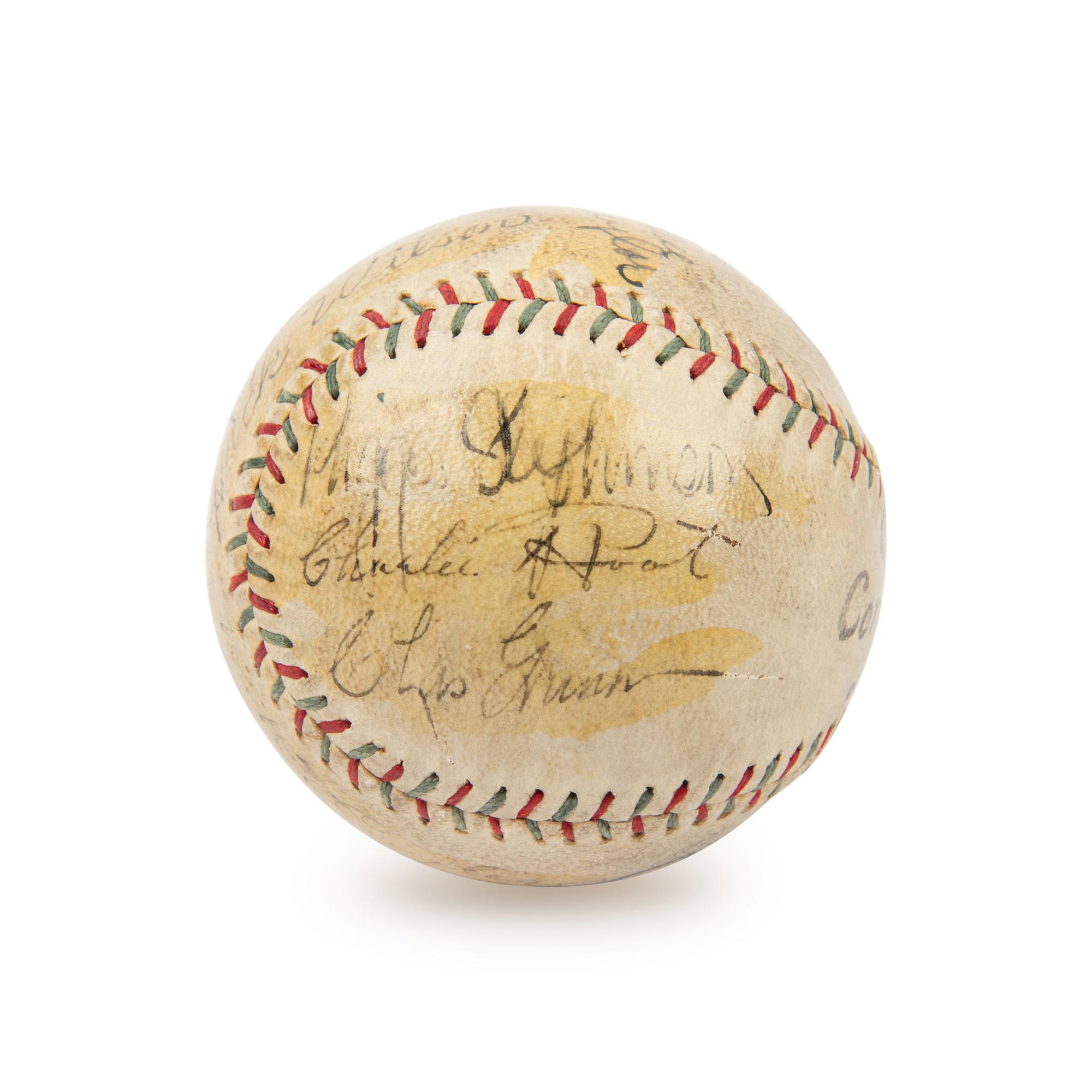 A 1930 Chicago Cubs Team Signed Autograph Baseball with Rogers Hornsby, Hack Wilson, Kiki Cuyler and Gabby Hartnett (Beckett Authentication Services Letter)