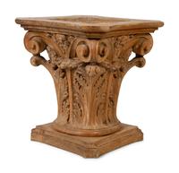 A Continental Carved Wood Corinthian Style Table Base — 19TH CENTURY