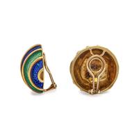 Cellino, Enamel and Yellow Gold Earrings