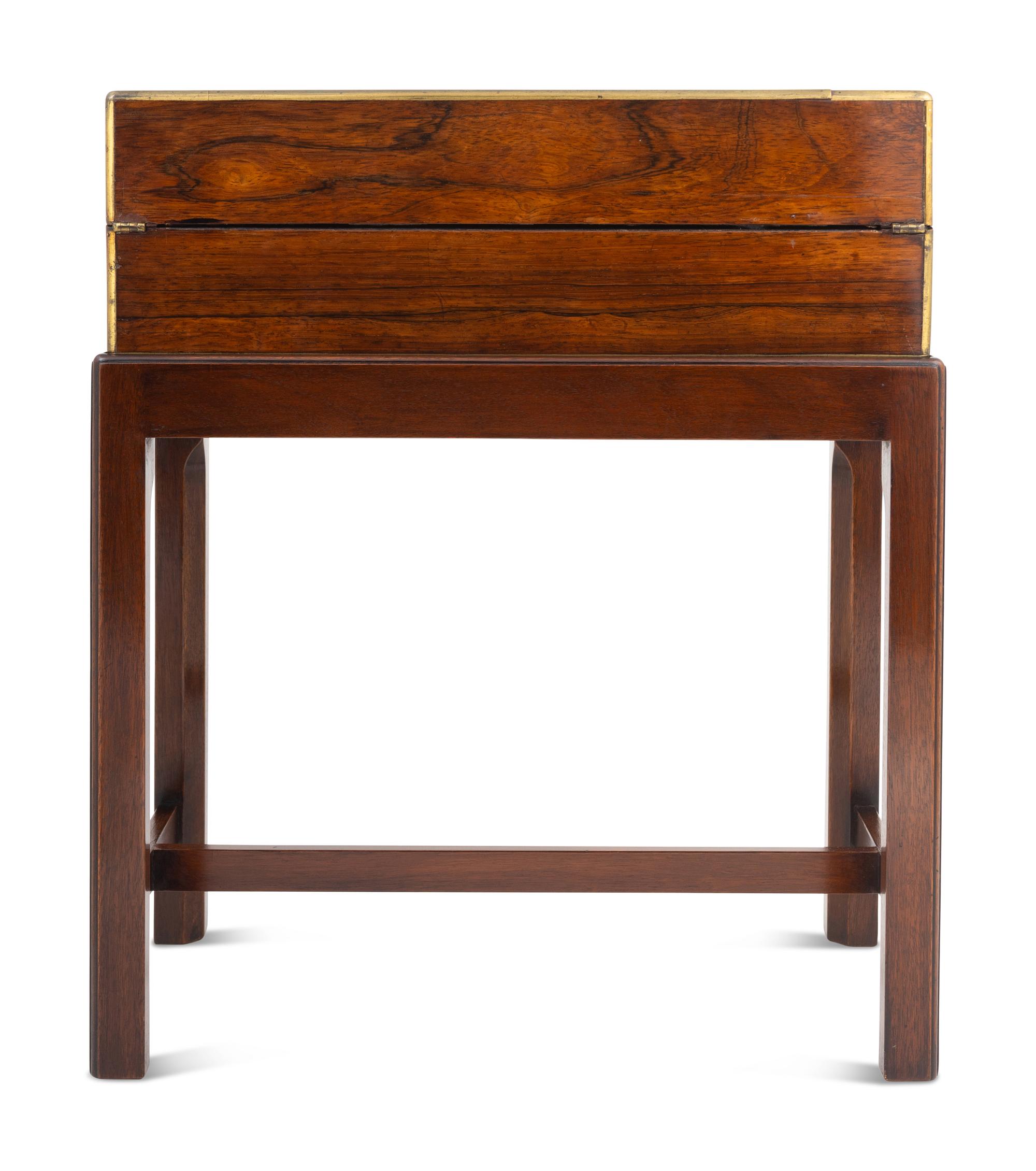 A Victorian Brass-Banded Calamander Lap Desk