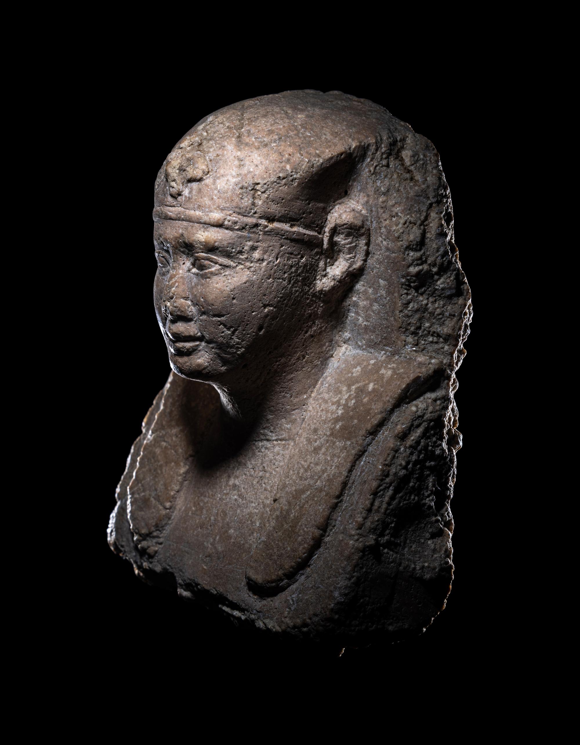 An Egyptian Plaster Sculptor's Model of a Pharaoh