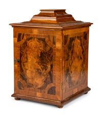 A Continental Walnut Collector's Cabinet
