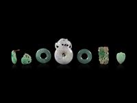Seven Chinese Jadeite Pendants