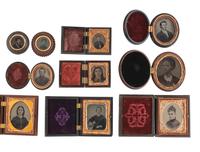 [EARLY PHOTOGRAPHY]. A group of Union cases and collar boxes with varying designs.