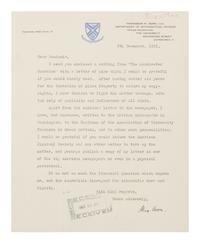 BORN, Max (1882-1970). Typed letter signed ("Max Born") to Samuel Goudsmit. Edinburgh, 6 December 1951. 1 page, 4to, 254 x 203 mm, on University of Edinburgh stationery, received stamp lower margin, red pencil annotation upper corner, a few tiny holes upper left corner, creased .