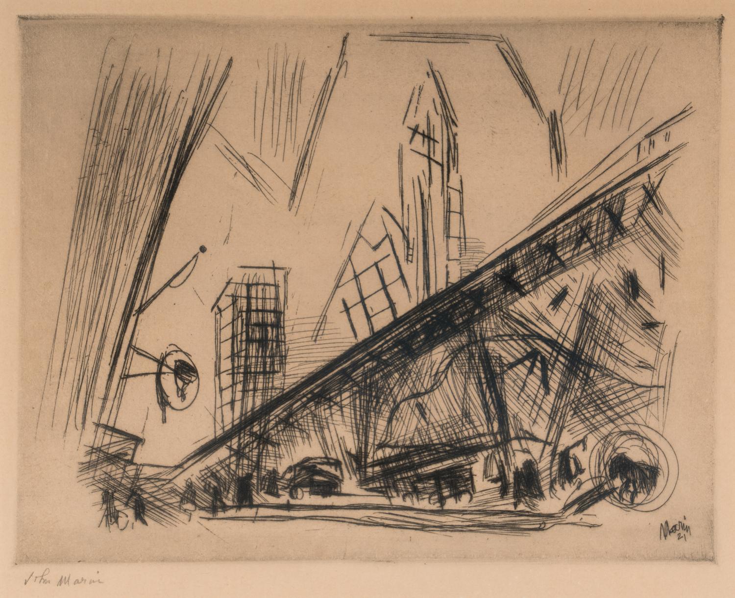 Downtown, The El (from Six American Etchings ), 1921