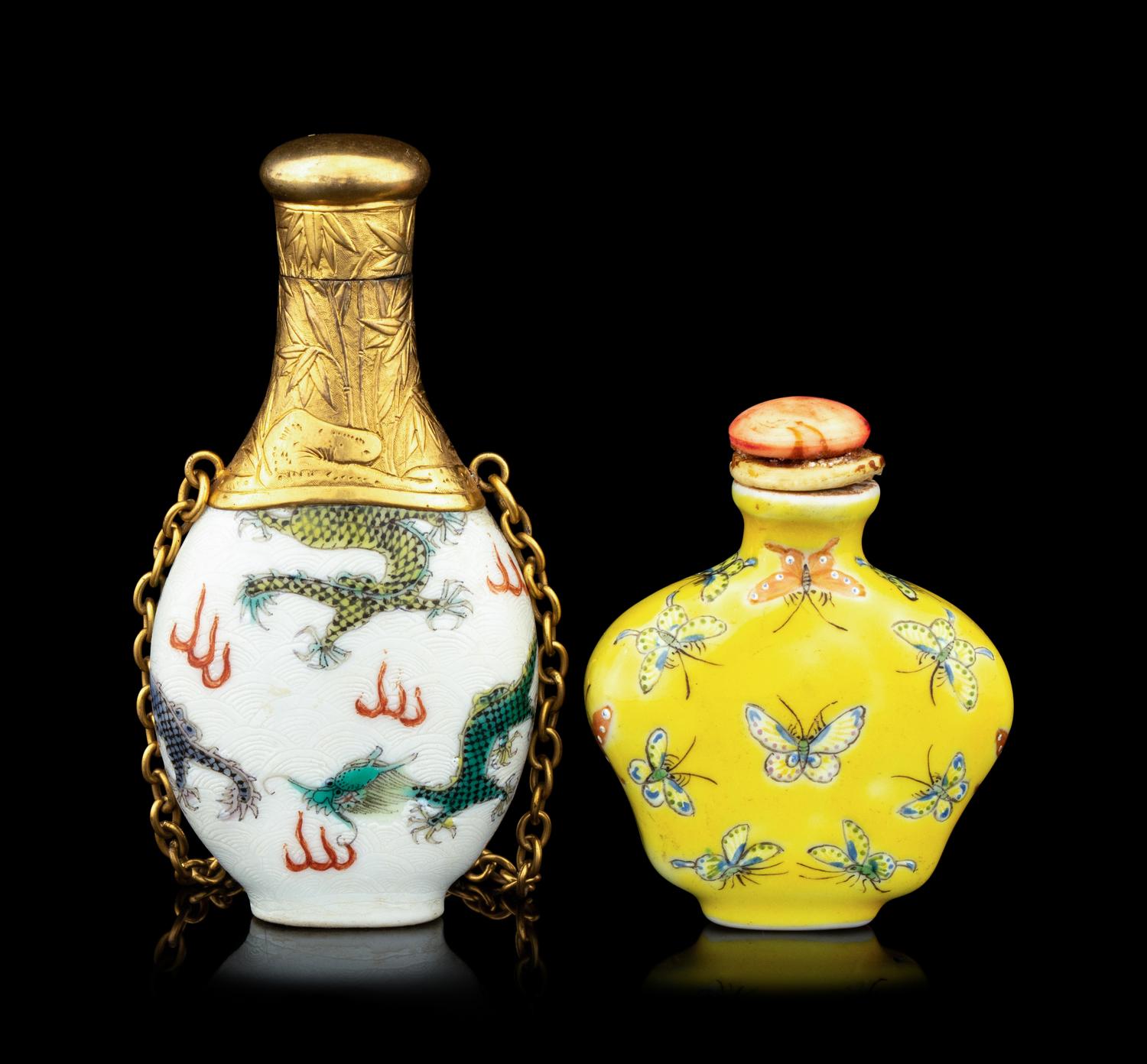 Two Chinese Porcelain Snuff Bottles
