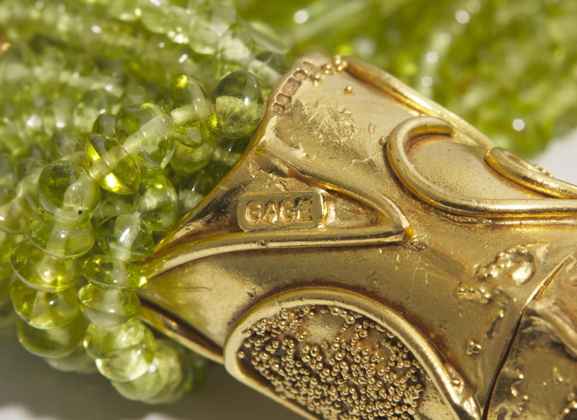 An Elizabeth Gage 18K Yellow Gold and Peridot Necklace