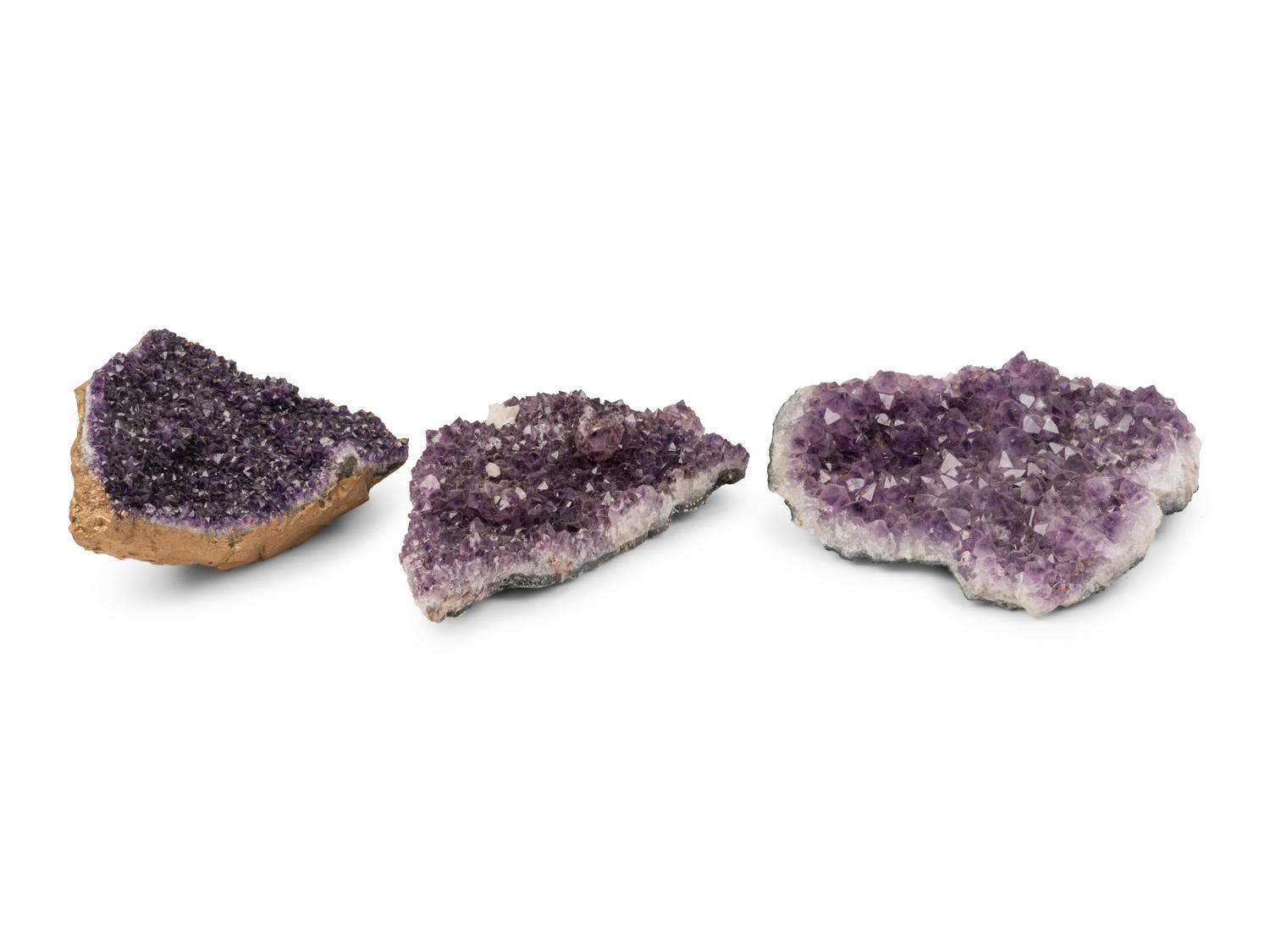 Three Amethyst Geode Specimens