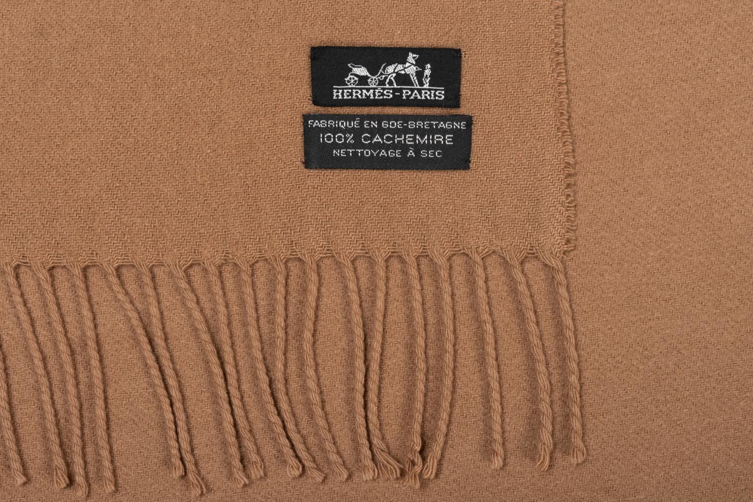 Hermès Cashmere Fringed Wrap