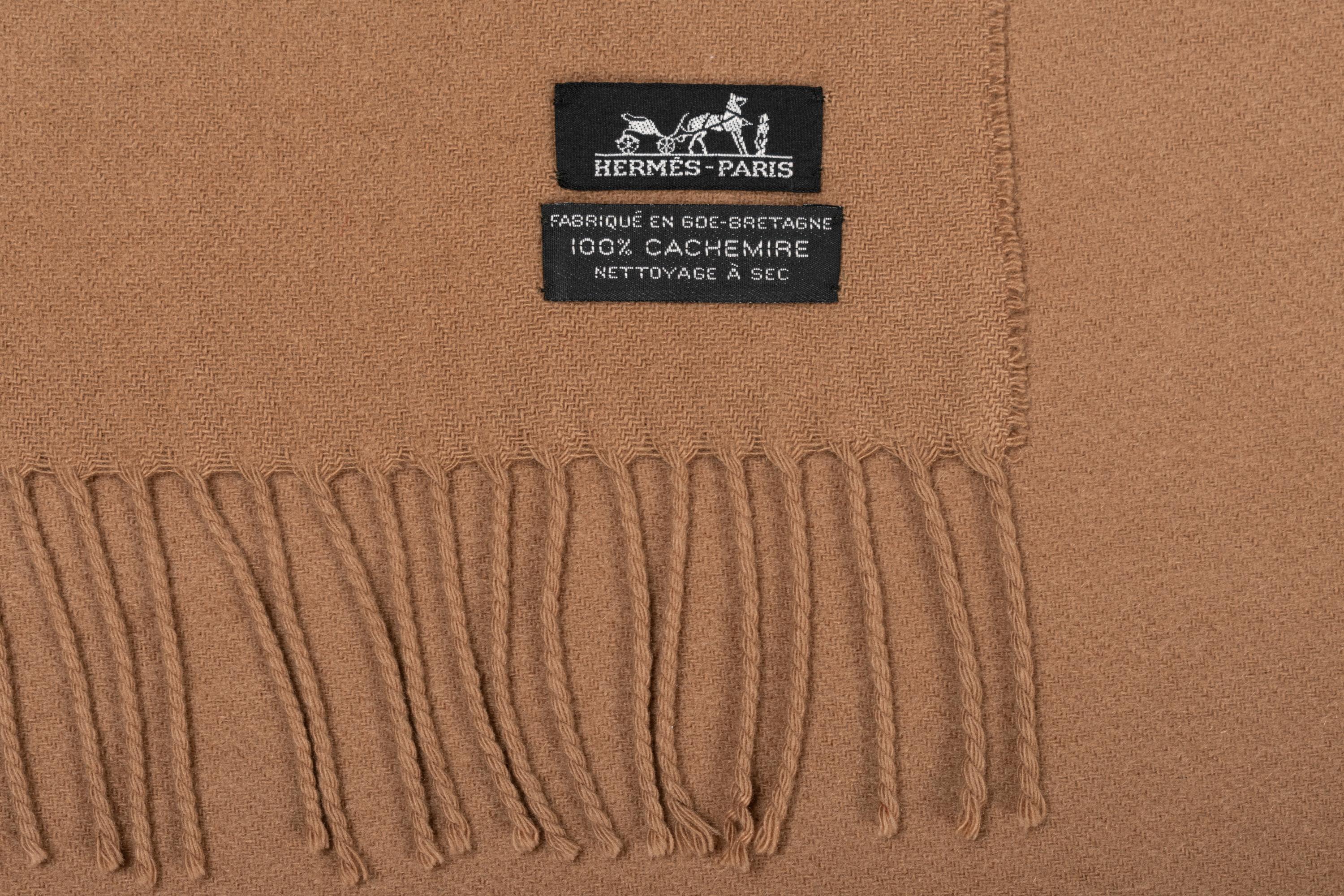 Hermès Cashmere Fringed Wrap