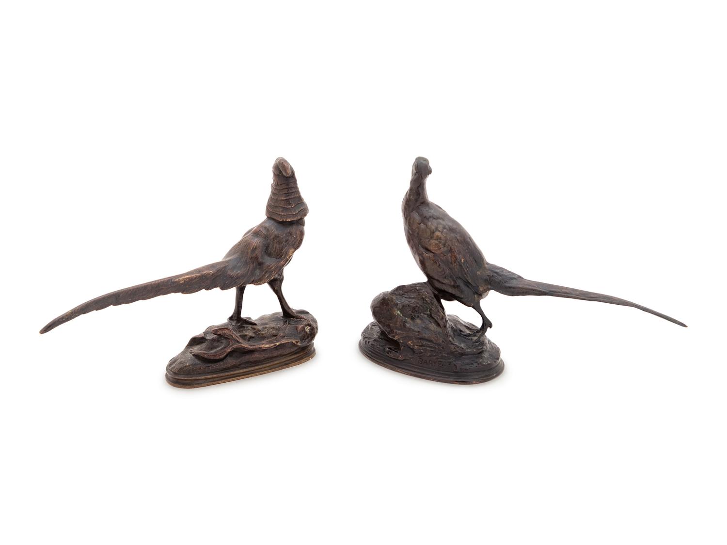 Two Continental Bronze Models of Pheasants